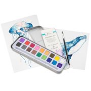 Set de culori acuarele Creative Craft, 18 culori si pensula BPTCJK050821