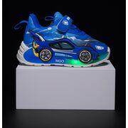 Adidasi cu luminite pentru baietei - masinuta albastra super led adled-1-1