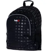 Ghiozdan Astra Hash AB350, 3 compartimente, 39x28x15 cm, negru BPTCAZ023108