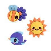 Set 3 pinuri Bangoberry albinuta, soare, pasare BPTCGR131606