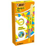 Evidentiator Bic Brite Liner Grip, galben, 12 bucati/set BPTCCT8073