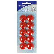 Set 10 magneti Westcott, d25 mm, rosu, sustin 4/6 coli, 80g BPTCWS108100