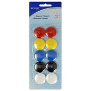Set 10 magneti Westcott, d30 mm, diverse culori, sustin 4/6 coli, 80g BPTCWS108220