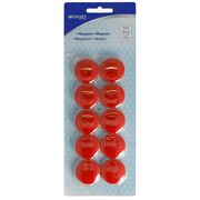 Set 10 magneti Westcott, d30 mm, rosu, sustin 6/8 coli, 80g BPTCWS108180