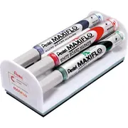 Set Maxiflo pentru tabla, format din 4 markere asortate + burete magnetic BPTCPE106114