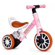 Bicicleta 2 in 1 cu pedale detasabile ecotoys lc-v1307n - roz edeedilc-v1307npink