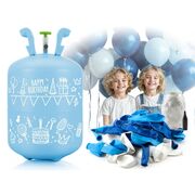 Cilindru cu heliu 0.20 m3 cu 30 de baloane si 40m panglica ricokids 799002 - albastru edeedi799002