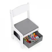 Set de masa cu doua scaune pentru copii ecotoys zkc-1a - alb-gri edeedizkc-1a