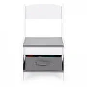 Set de masa cu doua scaune pentru copii ecotoys zkc-1a - alb-gri edeedizkc-1a