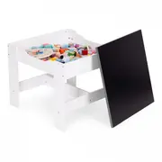 Set de masa cu doua scaune pentru copii ecotoys zkc-1a - alb-gri edeedizkc-1a