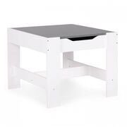 Set de masa cu doua scaune pentru copii ecotoys zkc-1a - alb-gri edeedizkc-1a