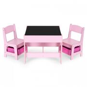 Set de masa cu doua scaune pentru copii ecotoys zkc-1b - roz edeedizkc-1b
