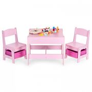 Set de masa cu doua scaune pentru copii ecotoys zkc-1b - roz edeedizkc-1b