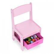 Set de masa cu doua scaune pentru copii ecotoys zkc-1b - roz edeedizkc-1b