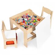Set de masa cu doua scaune pentru copii ecotoys zkc-1c - natur edeedizkc-1c