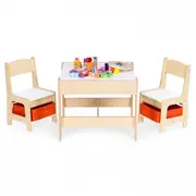 Set de masa cu doua scaune pentru copii ecotoys zkc-1c - natur edeedizkc-1c