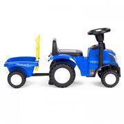 Tractor de impins new holland cu remorca pentru copii 658t - albastru edeedi658tblue