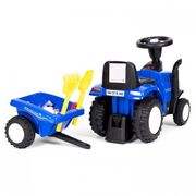 Tractor de impins new holland cu remorca pentru copii 658t - albastru edeedi658tblue