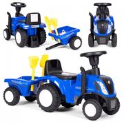Tractor de impins new holland cu remorca pentru copii 658t - albastru edeedi658tblue