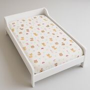 Cearsaf cu elastic din bumbac ranforce Animalutele padurii pentru saltea ovala de 122x69x11 cm - ASC6427968006686