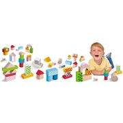 Jucarie Eichhorn Cuburi in galetusa Wooden Blocks 50 piese HUBS100002226