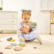 Jucarie educativa turn de stivuit - cuburi moi, 6 luni+, tower miniland 46021 - okeml46021