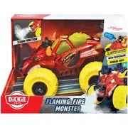 Masina Dickie Toys Flaming Fire Monster 25 cm rosu cu lumini si sunete HUBS203754003
