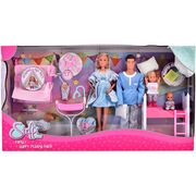 Set Simba Steffi Love Family Happy Pijamas Party 29 cm cu 4 papusi, 1 caine si accesorii HUBS105733552