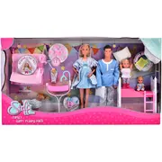 Set Simba Steffi Love Family Happy Pijamas Party 29 cm cu 4 papusi, 1 caine si accesorii HUBS105733552