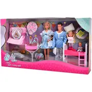 Set Simba Steffi Love Family Happy Pijamas Party 29 cm cu 4 papusi, 1 caine si accesorii HUBS105733552