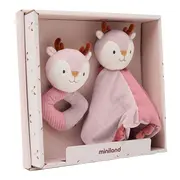 Set cadou bebe - zornaitoare si paturica moale de atasament caprioara, de la 0 luni - okeml97370