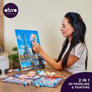 Set pictura si modelare 3D cu argila usoara, 30*40 cm - Greetings from Paris KRTOK30013