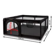 Tarc De Joaca Kidwell Fanko Negru 130x130 Cm   Spatiu Sigur, Modern Si Confortabil Pentru Copilul Tau Pjbkomofan03a4