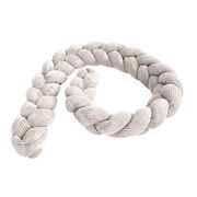 Bumper Impletit Pentru Patut ,   Meowbaby   Aesthetic Ecru, 200 Cm Pjbwkae02