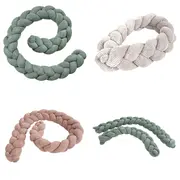 Bumper Impletit Pentru Patut ,   Meowbaby   Aesthetic Olive Green, 200 Cm Pjbwkaog02