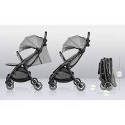 Carucior sport, Lionelo, Julie One, De la nastere, Greutate redusa, Cu accesorii, Cadru din aluminiu, 0-22 kg, Pliere compacta pentru avion, Conform cu standardele europene de securitate EN1888-1 si EN1888-2, Gri BYNLO-JULIE_ONE_STONE_GREY