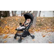 Carucior sport, Lionelo, Julie One, De la nastere, Greutate redusa, Cu accesorii, Cadru din aluminiu, 0-22 kg, Pliere compacta pentru avion, Conform cu standardele europene de securitate EN1888-1 si EN1888-2, Negru BYNLO-JULIE_ONE_BLACK