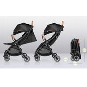 Carucior sport, Lionelo, Julie One, De la nastere, Greutate redusa, Cu accesorii, Cadru din aluminiu, 0-22 kg, Pliere compacta pentru avion, Conform cu standardele europene de securitate EN1888-1 si EN1888-2, Negru BYNLO-JULIE_ONE_BLACK