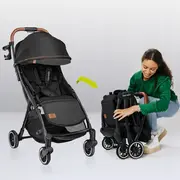 Carucior sport, Lionelo, Julie One, De la nastere, Greutate redusa, Cu accesorii, Cadru din aluminiu, 0-22 kg, Pliere compacta pentru avion, Conform cu standardele europene de securitate EN1888-1 si EN1888-2, Negru BYNLO-JULIE_ONE_BLACK