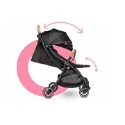 Carucior sport, Lionelo, Julie One, De la nastere, Greutate redusa, Cu accesorii, Cadru din aluminiu, 0-22 kg, Pliere compacta pentru avion, Conform cu standardele europene de securitate EN1888-1 si EN1888-2, Negru BYNLO-JULIE_ONE_BLACK