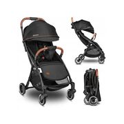 Carucior sport, Lionelo, Julie One, De la nastere, Greutate redusa, Cu accesorii, Cadru din aluminiu, 0-22 kg, Pliere compacta pentru avion, Conform cu standardele europene de securitate EN1888-1 si EN1888-2, Negru BYNLO-JULIE_ONE_BLACK