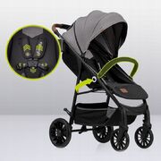 Carucior sport, Lionelo, Zoey, De la nastere, Cu accesorii, Cadru din aluminiu, 0- 15 kg, Conform cu standardul european de securitate EN1888-1, Gri BYNLO-ZOEY_GREY_STONE