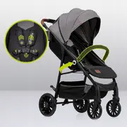 Carucior sport, Lionelo, Zoey, De la nastere, Cu accesorii, Cadru din aluminiu, 0- 15 kg, Conform cu standardul european de securitate EN1888-1, Gri BYNLO-ZOEY_GREY_STONE
