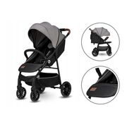 Carucior sport, Lionelo, Zoey, De la nastere, Cu accesorii, Cadru din aluminiu, 0- 15 kg, Conform cu standardul european de securitate EN1888-1, Gri BYNLO-ZOEY_GREY_STONE