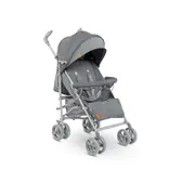 Carucior sport compact, Lionelo, Irma, Spatar reglabil in 4 pozitii, Suport picioare reglabil, Manere rotative, Pliere tip umbrela, 6- 36 luni, Pana la 15 kg, Conform cu EN1888-1:2018, Gri BYNLO-IRMA_GREY/DARKGREY