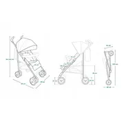Carucior sport compact, Lionelo, Irma, Spatar reglabil in 4 pozitii, Suport picioare reglabil, Manere rotative, Pliere tip umbrela, 6- 36 luni, Pana la 15 kg, Conform cu EN1888-1:2018, Gri BYNLO-IRMA_GREY/DARKGREY