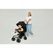 Carucior sport compact, Lionelo, Irma, Spatar reglabil in 4 pozitii, Suport picioare reglabil, Manere rotative, Pliere tip umbrela, 6- 36 luni, Pana la 15 kg, Conform cu EN1888-1:2018, Gri BYNLO-IRMA_GREY/DARKGREY