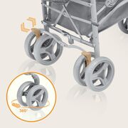 Carucior sport compact, Lionelo, Irma, Spatar reglabil in 4 pozitii, Suport picioare reglabil, Manere rotative, Pliere tip umbrela, 6- 36 luni, Pana la 15 kg, Conform cu EN1888-1:2018, Gri BYNLO-IRMA_GREY/DARKGREY