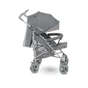 Carucior sport compact, Lionelo, Irma, Spatar reglabil in 4 pozitii, Suport picioare reglabil, Manere rotative, Pliere tip umbrela, 6- 36 luni, Pana la 15 kg, Conform cu EN1888-1:2018, Gri BYNLO-IRMA_GREY/DARKGREY