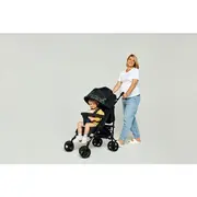 Carucior sport compact, Lionelo, Irma, Spatar reglabil in 4 pozitii, Suport picioare reglabil, Manere rotative, Pliere tip umbrela, 6- 36 luni, Pana la 15 kg, Conform cu EN1888-1:2018, Gri/Negru BYNLO-IRMA_BLACK/DARKGREY